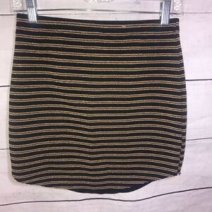 Missguided Glitter Stripe Curve Hem Skirt-Sz 6
